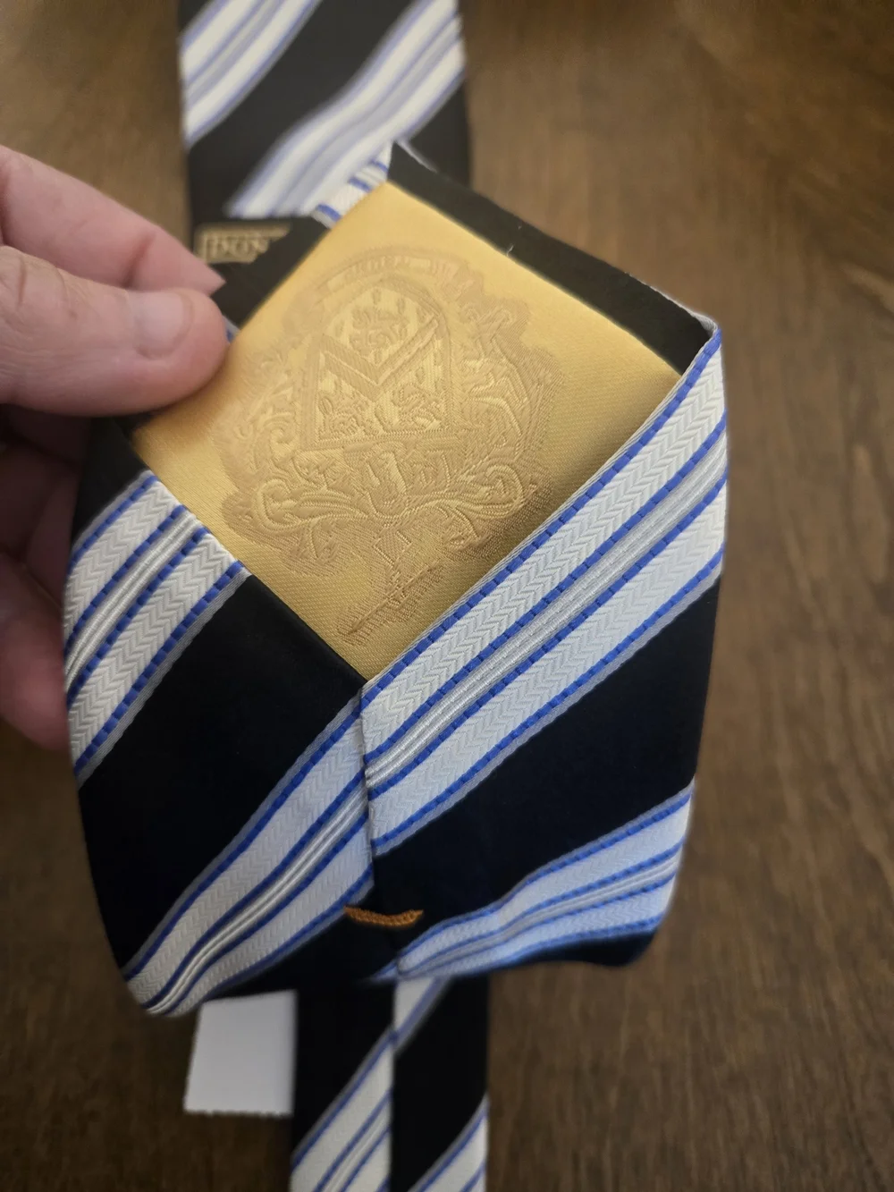Donald J. Trump Men's Navy and White Striped Tie